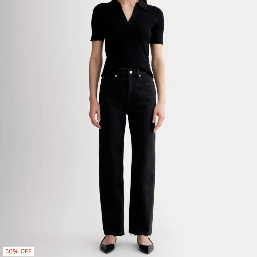 EVERLANE WOMENS BLACK DENIM THE WAY-HIGH® JEAN SZ 23 🖤